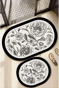 Черно-бял килими за баня в комплект 2 бр. 60x100 cm Rasse – Foutastic