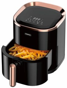 Фритюрник с горещ въздух AirFryer Rosberg R51980Z, 1200W, 3.5 л, 7 програми, Таймер, Черен/златист