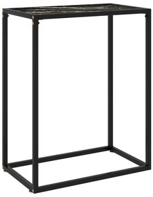 322806 vidaXL Конзолна маса, черна, 60x35x75 cм, закалено стъкло