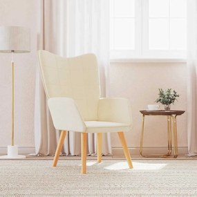 327921 vidaXL Релаксиращ стол, кремав, плат