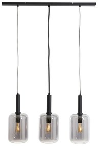 Черна лампа за таван със стъклен абажур 100x22 cm Lekar - Light &amp; Living