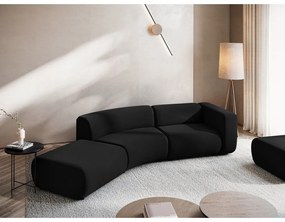 Черен кадифен шезлонг (ляв ъгъл) Ekahi – Makamii