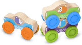 Комплект Melissa and Doug, дървени коли с животни, 3бр.