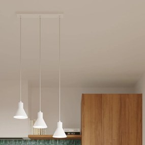 Бяла висяща лампа с метален абажур 45x14 cm Martina - Nice Lamps
