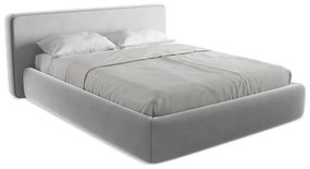 Сиво двойно тапицирано легло с място за съхранение и включена подматрачна рамка 160x200 cm Kiana – Makamii
