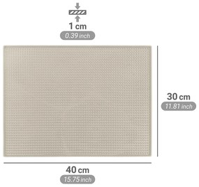 Бежова гумена тавичка за оттичане за съдовете 40x30 cm Maxi – Wenko