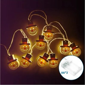 Aigostar - LED гирлянда 20xLED/3xAA 3m топло бяло снежен човек