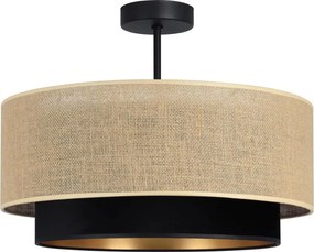 Плафон SARTA 1xE27/60W/230V Ø 45 см, черен/джут