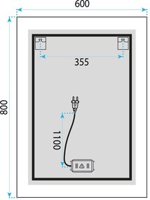 Огледало LED 60x80cm SAB-3426