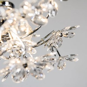 Плафон хром с многоцветни пластмасови цветя 38 см - Fiore