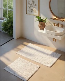 Кремави килими за баня в комплект 2 бр. 60x100 cm Rabbit – Foutastic
