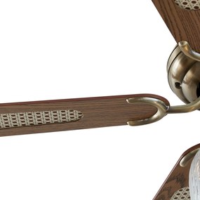 Вентилатор за таван месинг с дърво 107,5 см с издърпващ ключ - Mistral Karel