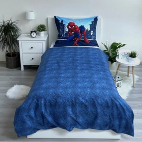 Синьо единично памучно детско спално бельо 140x200 cm Spider-man "Blue" – Jerry Fabrics