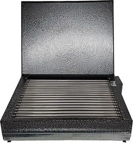 Втора ръка: Електрическа скара с капак Rubino EC-2.75, 2750W, 18 нагревателя, Тавичка, Сив