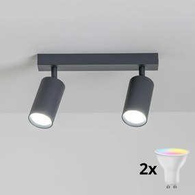 Brilagi - LED RGBW димируемо точково осветително тяло SELE 2xGU10/4,8W/230V антрацит