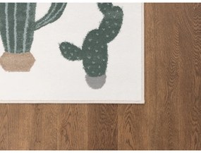 Детски килим в цвят слонова кост и зелено 160x230 cm Cacto Malachite – FD