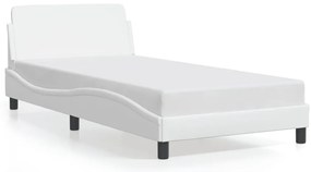 373139 vidaXL Рамка за легло с табла, бяла, 100x200 см, изкуствена кожа