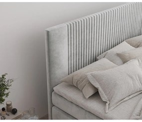 Светлосиво боксспринг легло 180x200 cm с място за съхранение Bergamo – Maison de Rêve