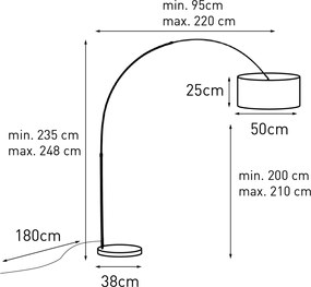 Стоманена подова лампа с оранжев абажур и златист интериор 50 см - XXL