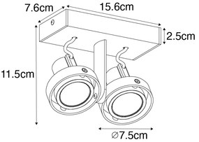 Модерен прожектор черен 2-светлина - Master 50