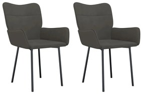 344821 vidaXL Трапезни столове, 2 бр, тъмносиви, кадифе