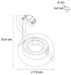 Комплект от 6 вградени прожектора бели кръгли GU10 50mm IP44 - Xena