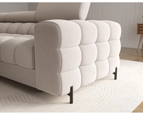 Бежов кадифен сгъваем/с място за съхранение ъглов диван (ляв ъгъл) Felro – ELTAP