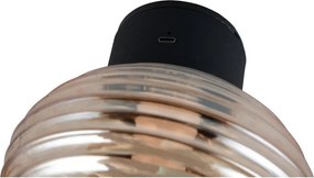 Стъклена LED стенна лампа с USB в кехлибарен цвят ø 15,5 cm Earl – Reality