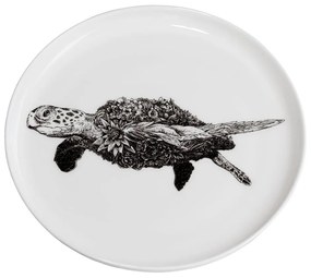 Бяла порцеланова чиния Marini Ferlazzo Морска костенурка, ø 20 cm - Maxwell &amp; Williams