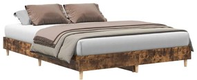 3328721 vidaXL Рамка за легло без матрак опушен дъб 140x200 см инженерно дърво
