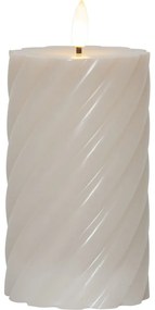 Бежова LED свещ от восък, височина 15 см Flamme Swirl - Star Trading