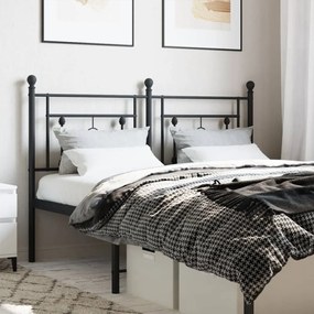 374372 vidaXL Метална табла за глава, черна, 140 см