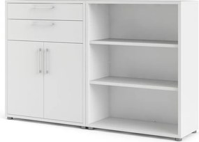 Бяла модулна библиотека 178x113 cm Prima – Tvilum