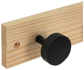 Стенна закачалка от масивен бор в черен и естествен цвят 40 cm Anillos – Casa Selección