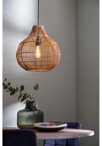 Кафява лампа за таван с абажур от ратан ø 40 cm Pacino - Light &amp; Living