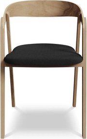 Черен трапезен стол от масивна дървесина Erika – Makamii