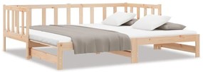 836162 vidaXL Канапе с изтеглящо разтегателно легло 90x190 см бор масив