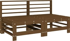 825642 vidaXL Градински средни дивани, 2 бр, меденокафяви, бор масив