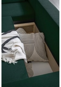 Тъмнозелен разтегателен ъглов диван от рипсено кадифе (променлив) Brave Dave – Miuform