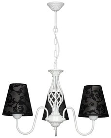 Полилей БРУНАТЕ, бял, абажури Нормандия Черен, 3xE27