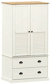 353164 vidaXL Гардероб VIGO, бял, 90x55x170 см, бор масив