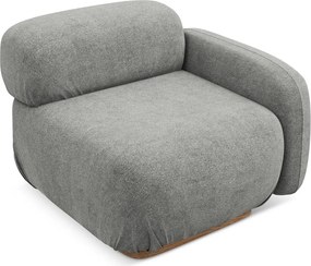 Сив модул за диван от букле (десен ъгъл) Ailani – Makamii