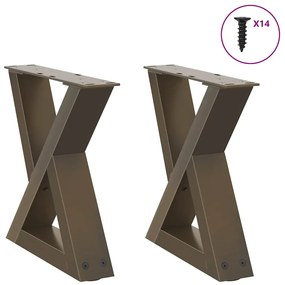4012679 vidaXL Крака за масичка за кафе, 2 бр., естествена стомана, 30 x (30-31,3) см, стомана