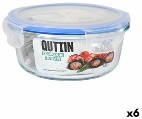 Херметическа Кутия за Обяд Quttin Кръгъл 650 ml ø 15,5 x 7,1 cm (6 броя)