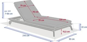 Легло за басейн Hesperide Manissa, Алуминий, Мед/Лен