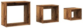 856674 vidaXL Стифиращи маси, 3 бр, старо дърво, инженерно дърво