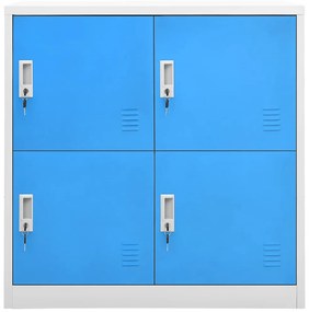 336433 vidaXL Заключващ се шкаф, светлосиво и синьо, 90x45x92,5 см, стомана