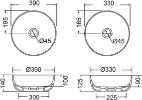 Мраморен умивалник Thalo Fossil II-Антрацит
