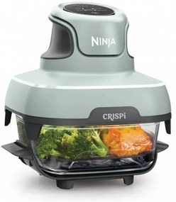 Фритюрник с горещ въздух преносим 4в1 Ninja CRISPi FN101EUSG, 1700W, 3.8l, 6 порции, 2 стъклени контейнера, 4 програми, Без PFAS и BPA, Зелен
