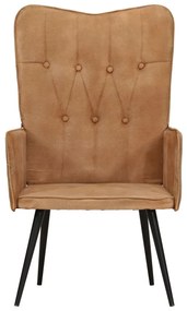 339652 vidaXL Wingback стол, кафяв, канава